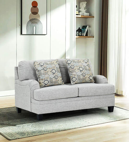 Texas Fabric 2 Seater Sofa in Grey Colour