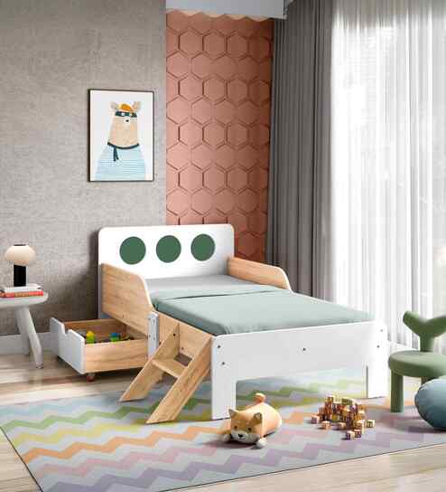 Texas Kids Single Bed with Drawer Storage In White Finish