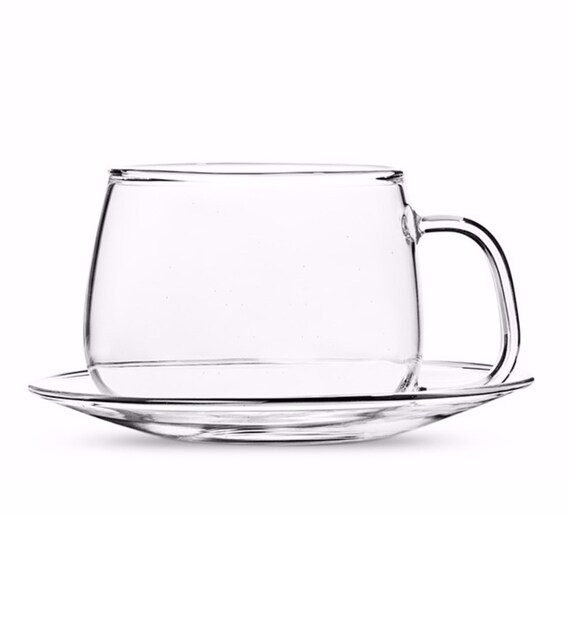Buy Bolus Cup & Saucer Borosilicate Glass 250 ml By Teabox Online