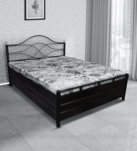 Buy Termiator Queen Size Bed With Hydraulic Storage In Black Colour By Furnline Online Modern Queen Size Beds Beds Furniture Pepperfry Product
