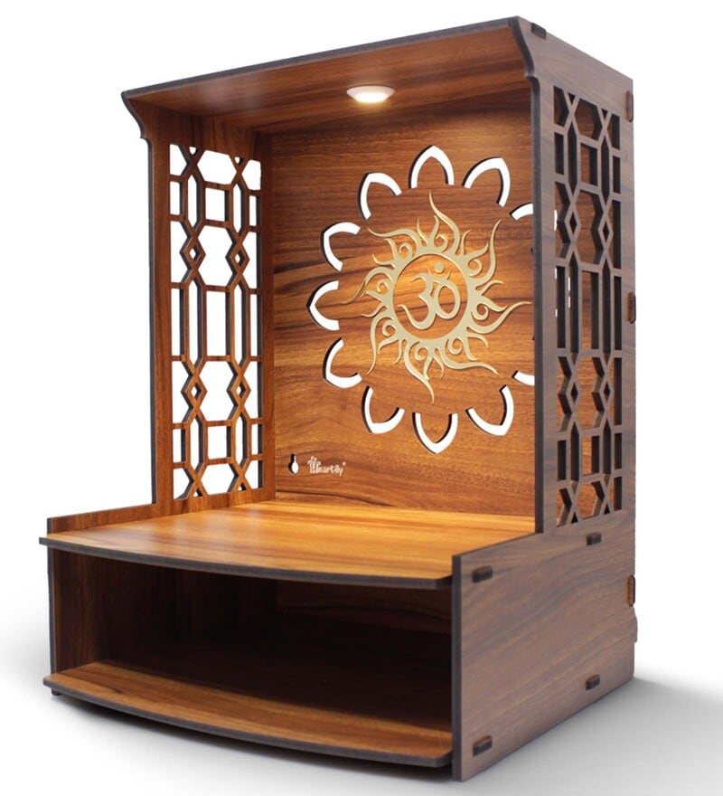 Buy Teak Finish Wooden Home Temple By Heartily Online Mandirs