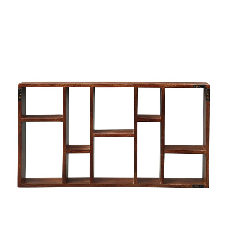 Buy Sheesham Wood Book Shelf in Provincial Teak Finish by My Furniture