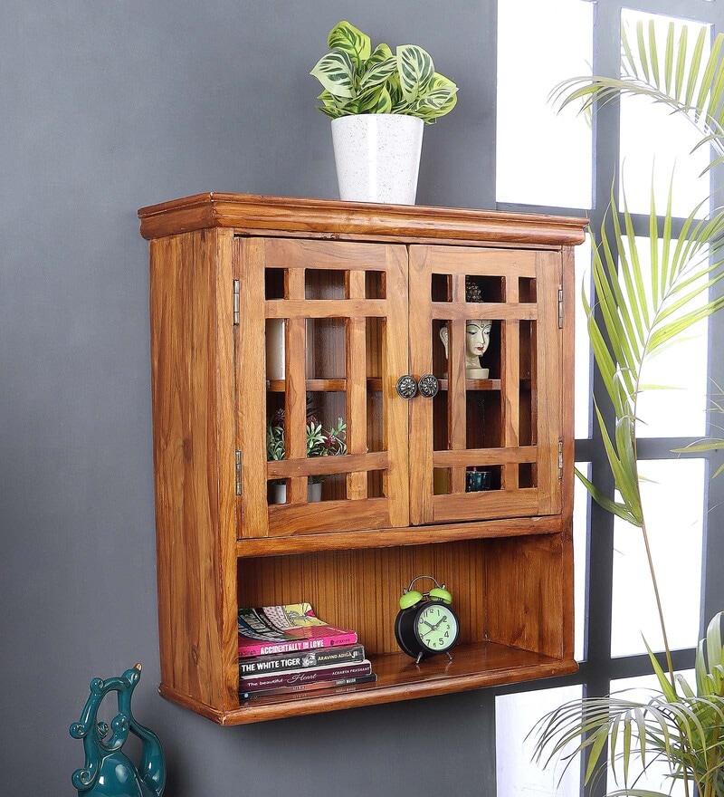 Buy Teak Wood Modern Kitchen In Natural Finish By The Urban Store Online Kitchen