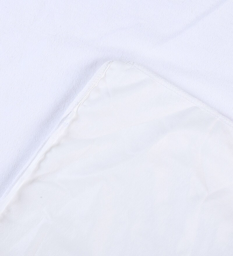 Buy Terry Cotton (78x72) King Size Waterproof Mattress Protector In White by Sleepsutraa Online