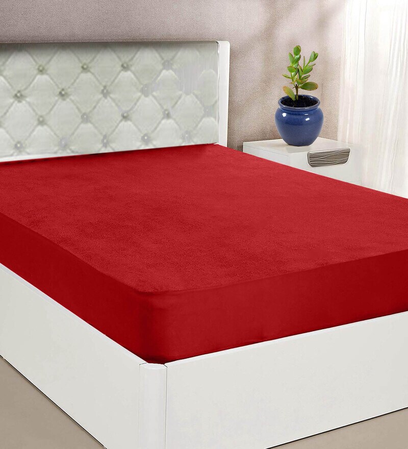 Buy Terry Cotton Waterproof Single Size (72x36) Mattress Protector by Divine Casa Online