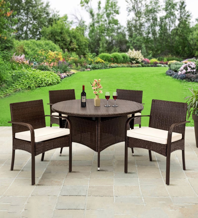 Buy Texas Wicker Table and Chair Set in Carry Bird with 4 Chairs by