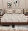 Green Floral 180 TC Polyester King Sized Bedsheet With 2 Pillow Covers