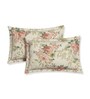 Green Floral 180 TC Polyester King Sized Bedsheet With 2 Pillow Covers
