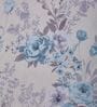 Blue Floral 180 TC Polyester King Sized Bedsheet With 2 Pillow Covers