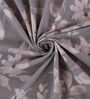 Grey Floral 180 TC Polyester King Sized Bedsheet With 2 Pillow Covers