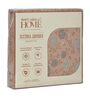 Peach Floral 180 TC Polyester King Sized Bedsheet With 2 Pillow Covers