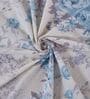 Blue Floral 180 TC Polyester King Sized Bedsheet With 2 Pillow Covers