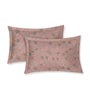 Peach Floral 180 TC Polyester King Sized Bedsheet With 2 Pillow Covers
