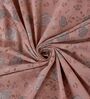 Peach Floral 180 TC Polyester King Sized Bedsheet With 2 Pillow Covers