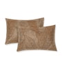 Brown Leaf 180 TC Polyester King Sized Bedsheet With 2 Pillow Covers