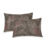 Grey Leaf 180 TC Polyester King Sized Bedsheet With 2 Pillow Covers