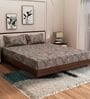 Grey Leaf 180 TC Polyester King Sized Bedsheet With 2 Pillow Covers