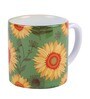 Tea Cup With Green & Yellow Sunflower Print