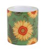 Tea Cup With Green & Yellow Sunflower Print