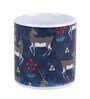 Tea Cup With Navy Blue & Grey Deer Print