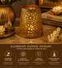 Tea Light Gold & Yellow Candle Holder for Festive Home Decor, Iron, Heat-Resistant Base