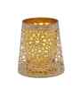 Tea Light Gold & Yellow Candle Holder for Festive Home Decor, Iron, Heat-Resistant Base