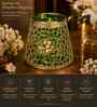 Tea Light Green Candle Holder for Festive Home Decor, Iron, Heat-Resistant Finish