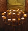 Circular Multiple Gold Metal Table Tea Light Holders