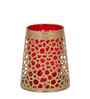 Tea Light Red Candle Holder for Festive Home Decor, Iron, Heat-Resistant Finish
