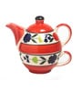 Spur Red & White Ceramic (Set of 2) Teaware Set