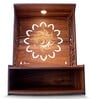 Teak Finish Wood Floor Rested Mandir Without Door