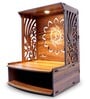 Teak Finish Wood Floor Rested Mandir Without Door