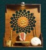 Brown Teak Wood Wall Mounted Mandir Without Door