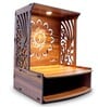 Teak Finish Wood Floor Rested Mandir Without Door