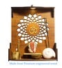 Brown Teak Wood Wall Mounted Mandir Without Door