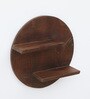 Teak Finish Sheesham Wood Wall Shelf