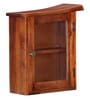 Sheesham Wood Wall Shelf With Door In Teak Finish