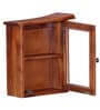Sheesham Wood Wall Shelf With Door In Teak Finish