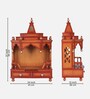 Gold Brahma Shray Floor Rested Pooja Mandir Without Door