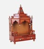 Gold Brahma Shray Floor Rested Pooja Mandir Without Door