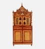 Gold Divine Palace Large Floor Teak Wooden Pooja Mandir With Door
