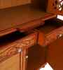 Gold Divine Palace Large Floor Teak Wooden Pooja Mandir With Door