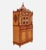 Gold Divine Palace Large Floor Teak Wooden Pooja Mandir With Door