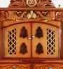 Gold Divine Palace Large Floor Teak Wooden Pooja Mandir With Door