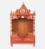 Gold Divya Nivas Medium Floor Teak Wooden Mandir Without Door