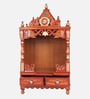 Gold Divya Nivas Medium Floor Teak Wooden Mandir Without Door
