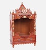 Gold Divya Nivas Medium Floor Teak Wooden Mandir Without Door