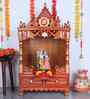 Gold Divya Nivas Medium Floor Teak Wooden Mandir Without Door