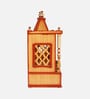 Gold Sunanda Bhawan Large Wall Mount Teak Wooden Pooja Mandir Without Door