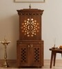 Rudralaya Teak Wooden Pooja Mandir With Door